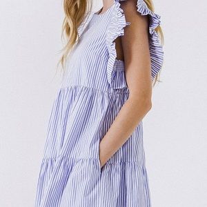 English Factory Striped Mini Dress